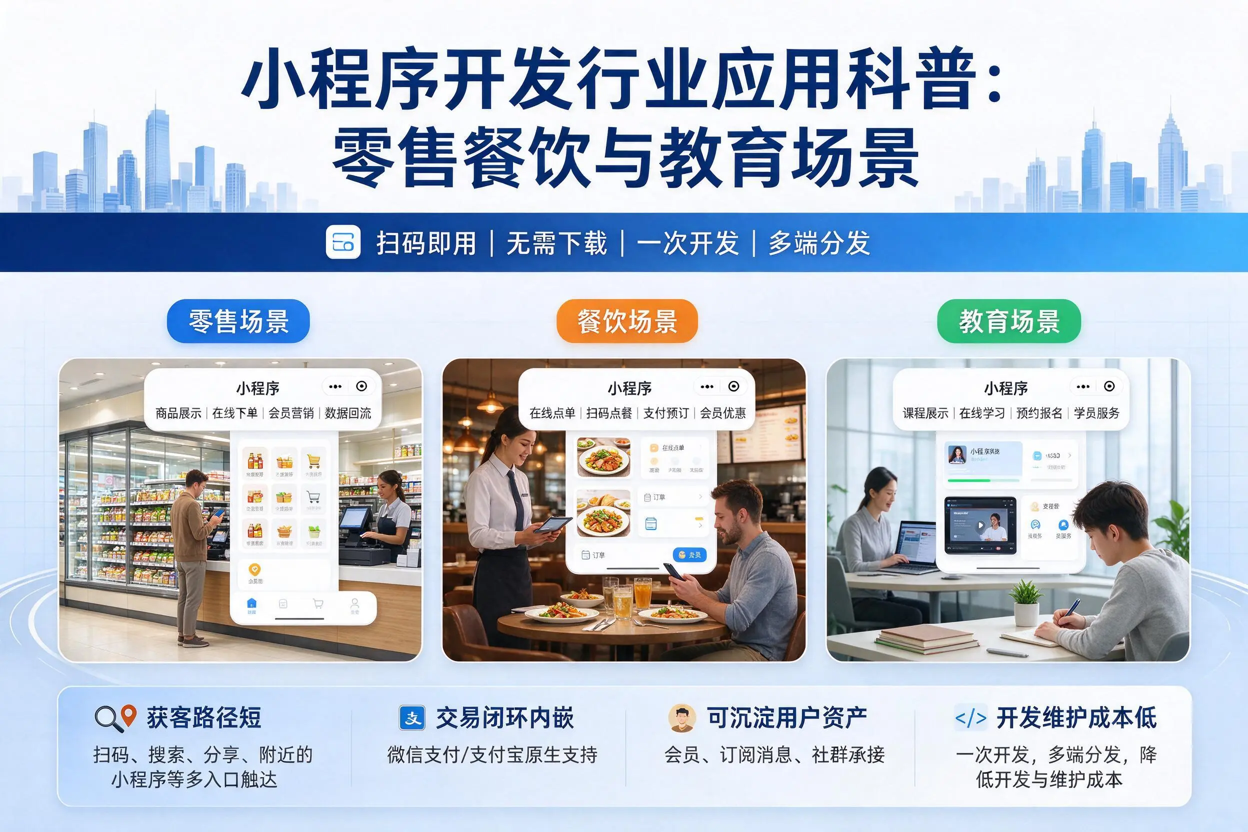 阿拉尔小程序开发行业应用科普：零售餐饮与教育场景