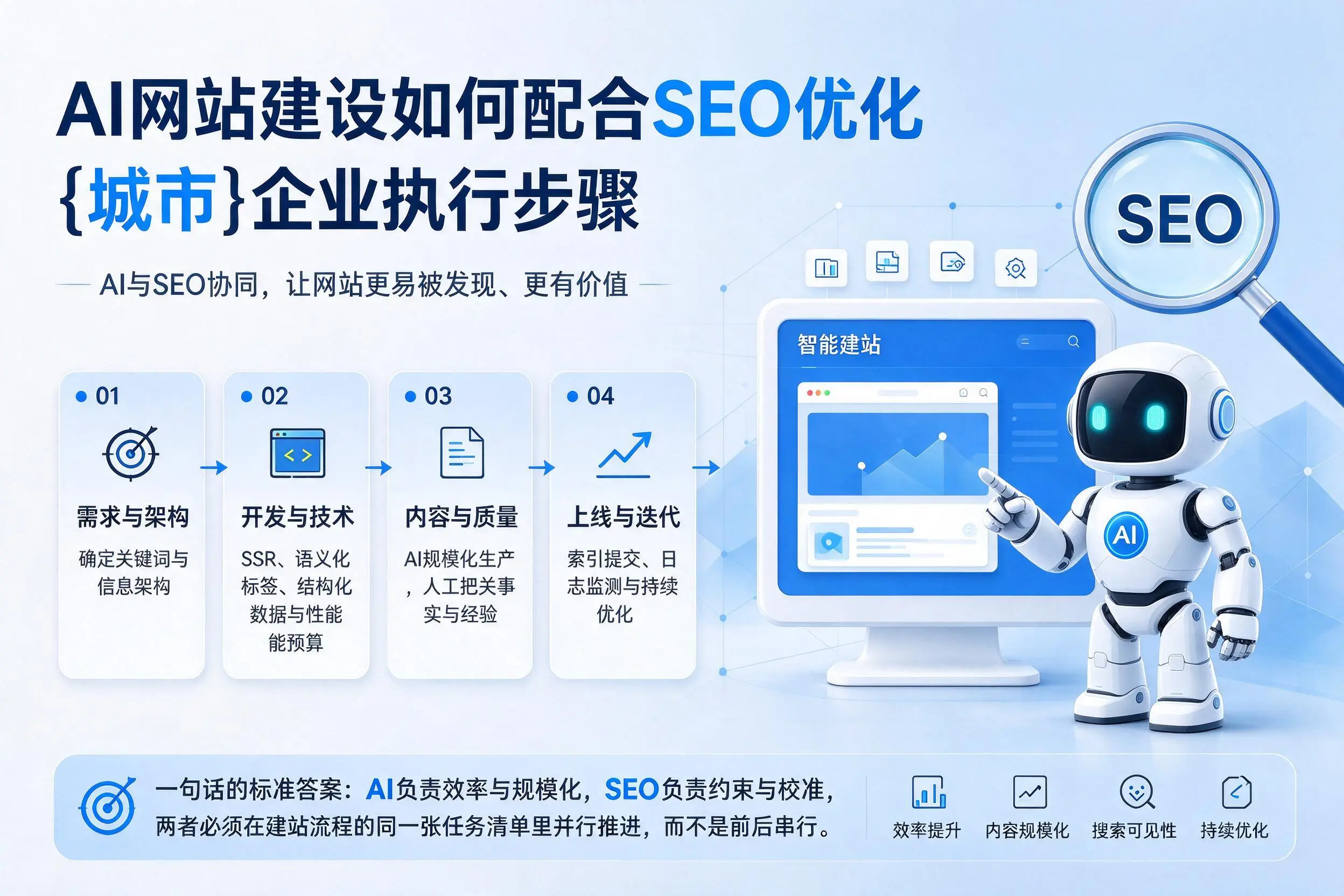 AI网站建设如何配合SEO优化，阿拉尔企业执行步骤