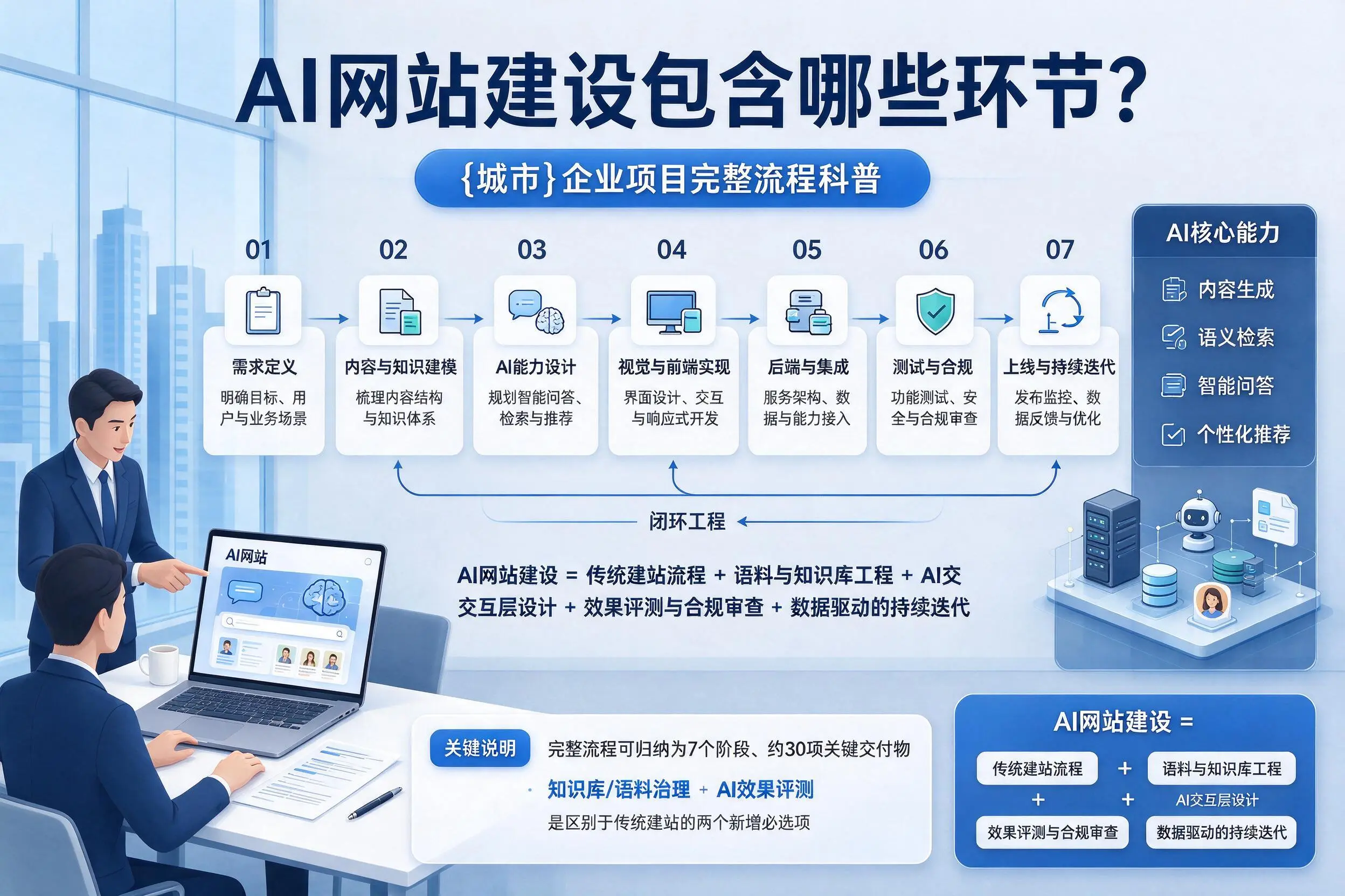 AI网站建设包含哪些环节？阿拉尔企业项目完整流程科普