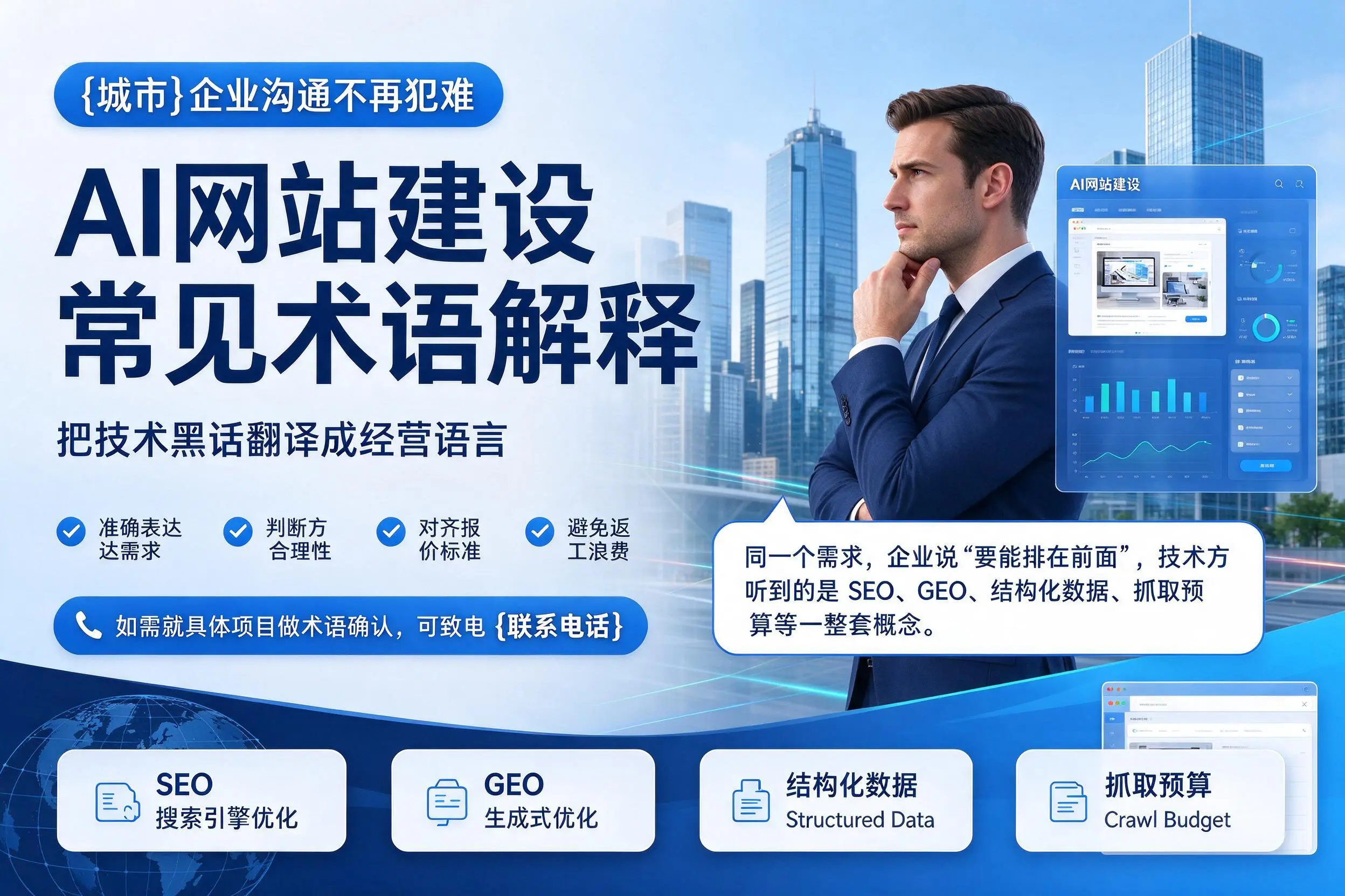 AI网站建设常见术语解释,阿拉尔企业沟通不再犯难