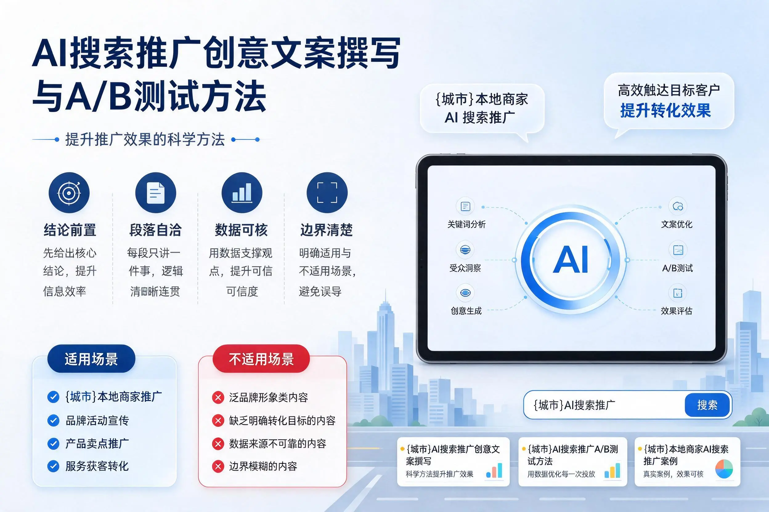 阿拉尔AI搜索推广创意文案撰写与A/B测试方法